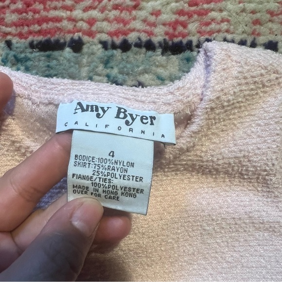 Vintage 1990's Amy Byer California Girl's Pink Maxi Dress Fuzzy Barbiecore sz 4 - Picture 2 of 5